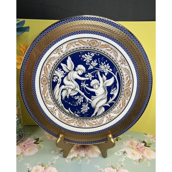 Italian Design China Other - Fine Italian Design China plate, angels gold and blue design, so elegant plate!